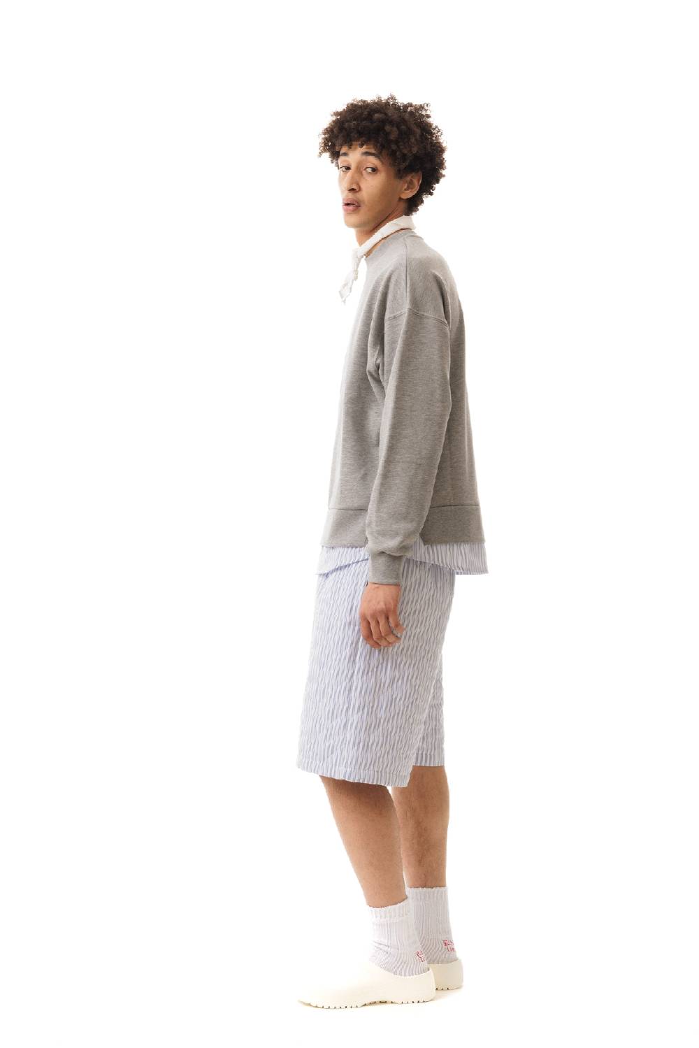Lc23 Quilted Popeline Shorts White-Blue Duty-free