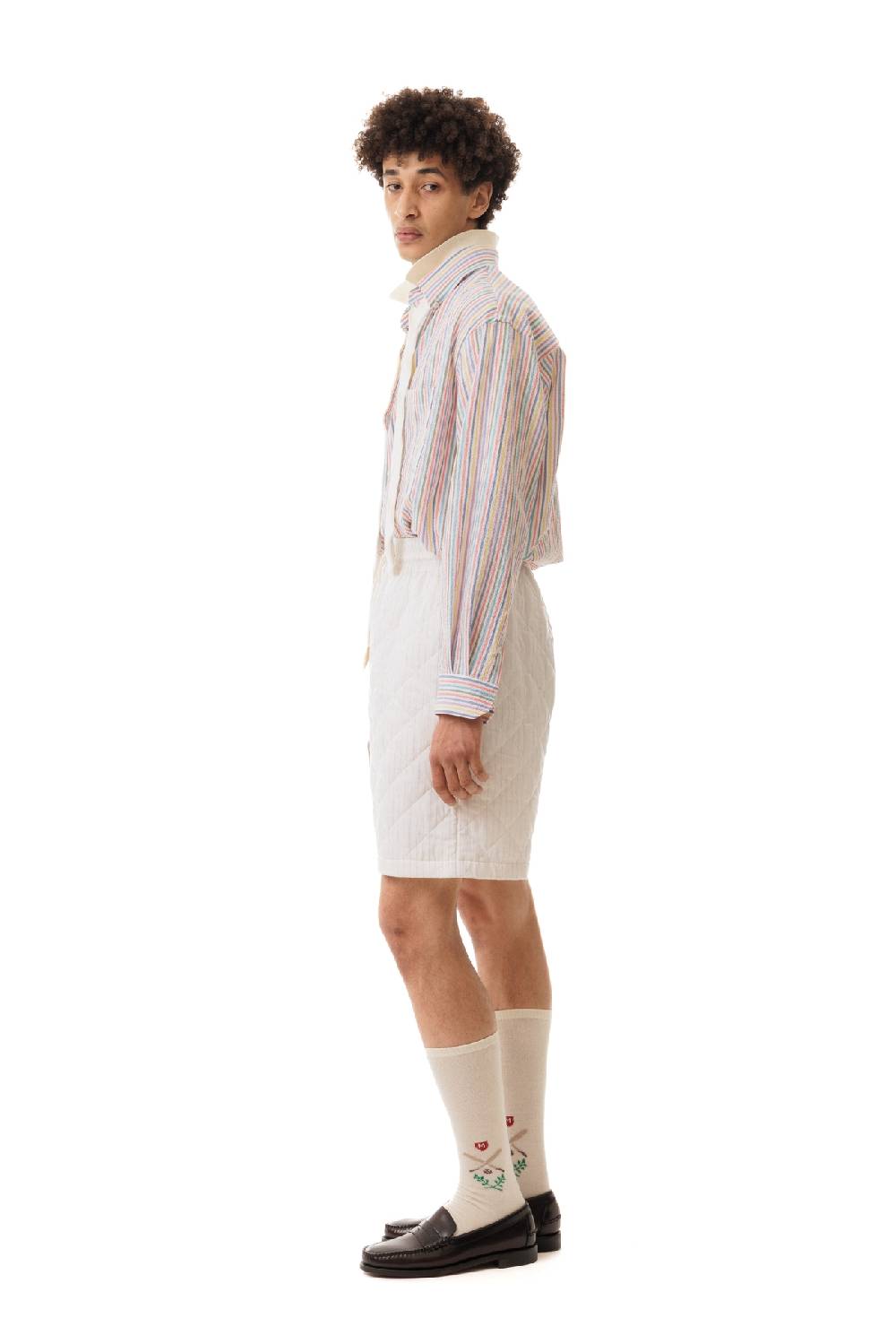 Lc23 Quilted Popeline Shorts Cream Sconti questo mese