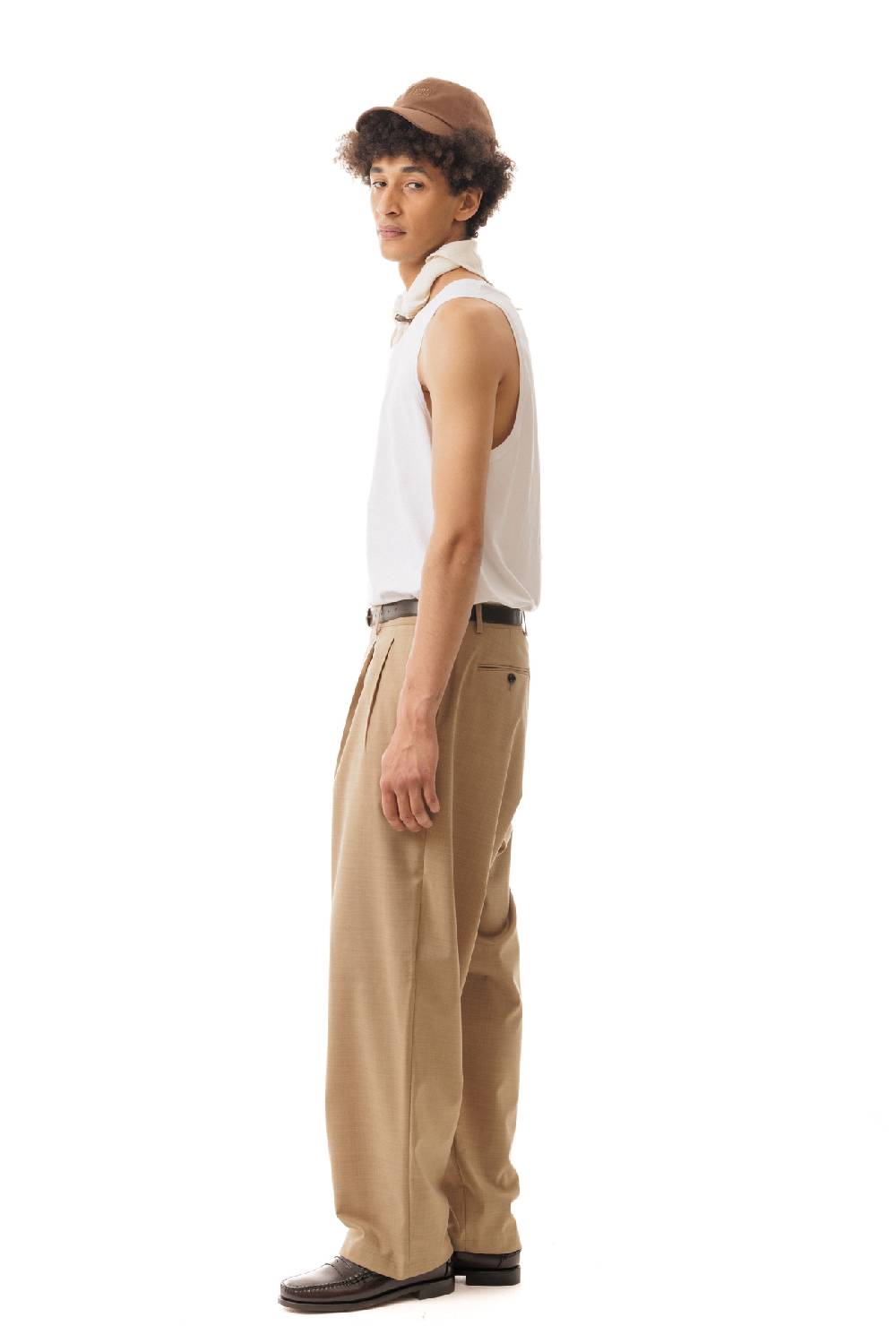 Lc23 Nylon-Wool Trousers Camel Nuovo