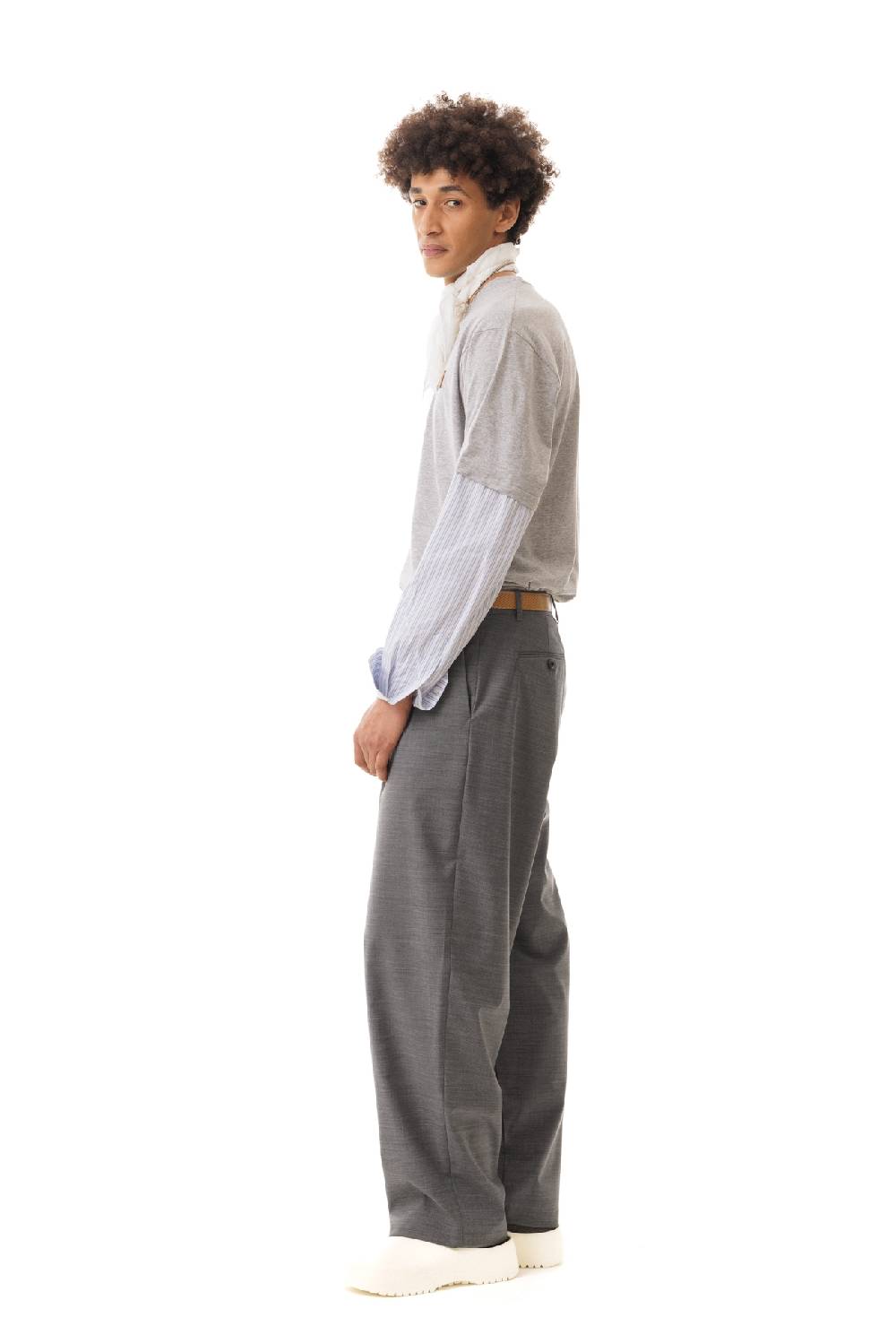 Lc23 Nylon-Wool Trousers Grey Promozione