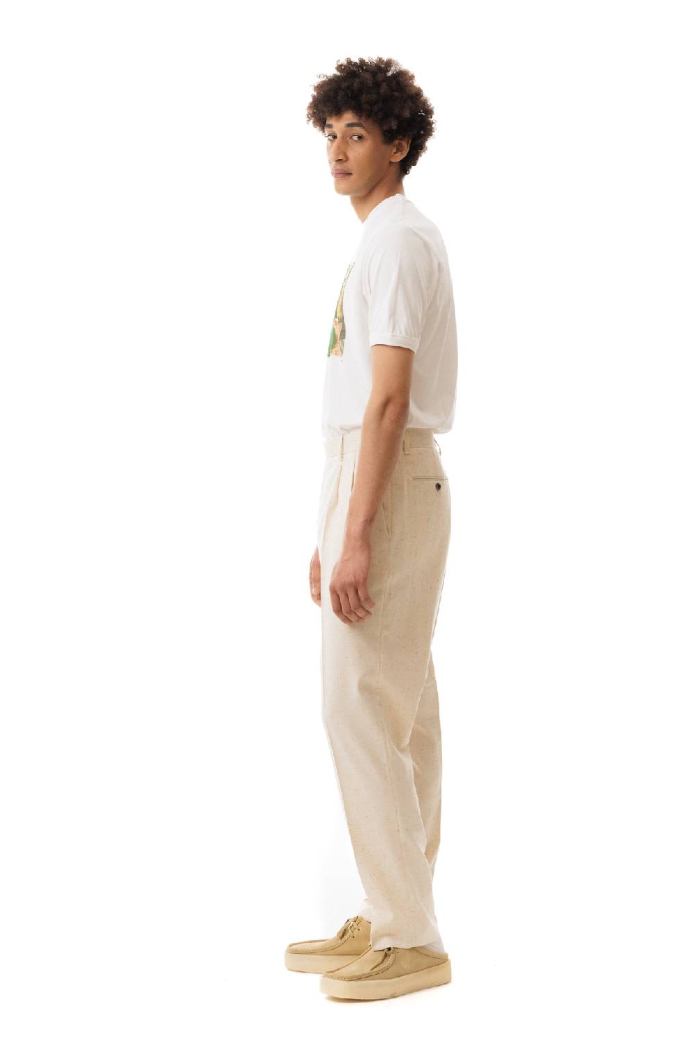 Lc23 Misto Lino Cream Trousers Soddisfazione Garantita