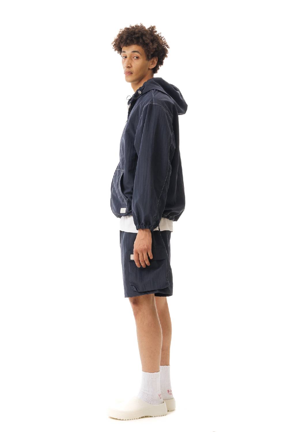 Lc23 Nylon Hooded Jacket Navy Consegna Veloce