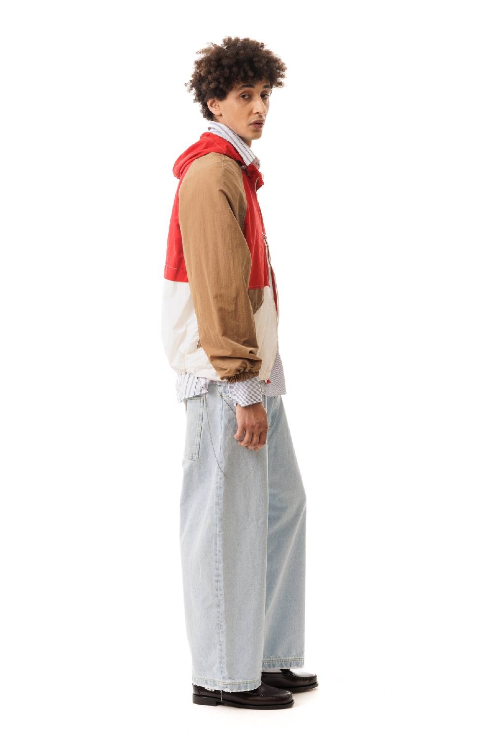 Lc23 Nylon Color-Block Hooded Jacket Red Shopping Online