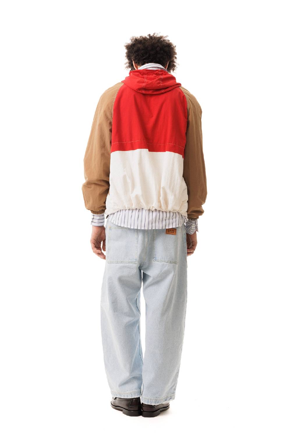 Lc23 Nylon Color-Block Hooded Jacket Red Shopping Online
