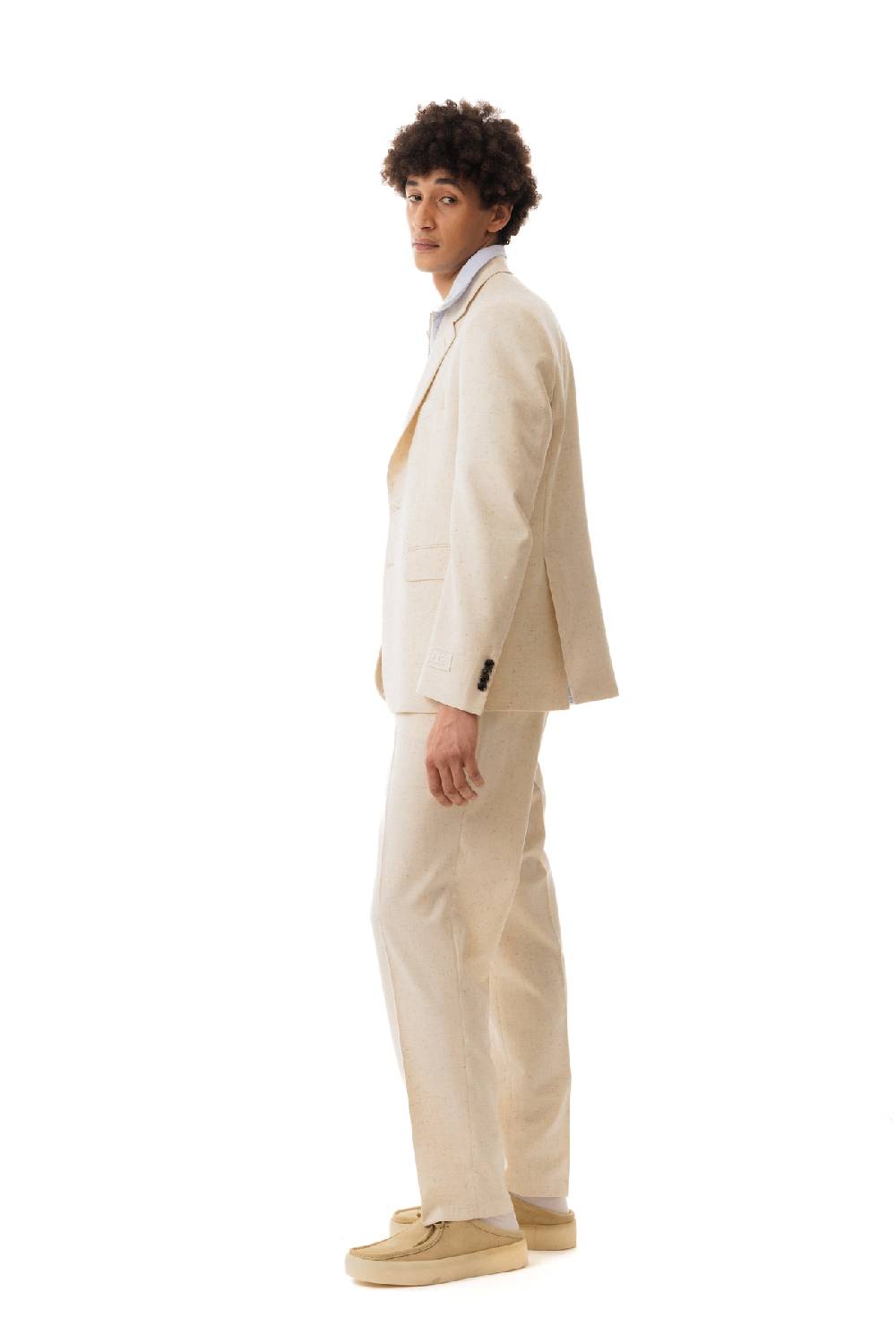 Lc23 Misto Lino Cream Blazer Affare Del Giorno