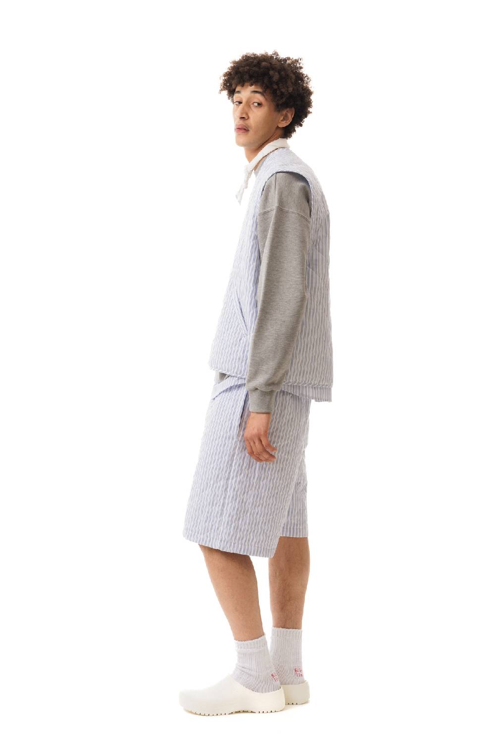 Lc23 Quilted Popeline White-Blue Vest Presa