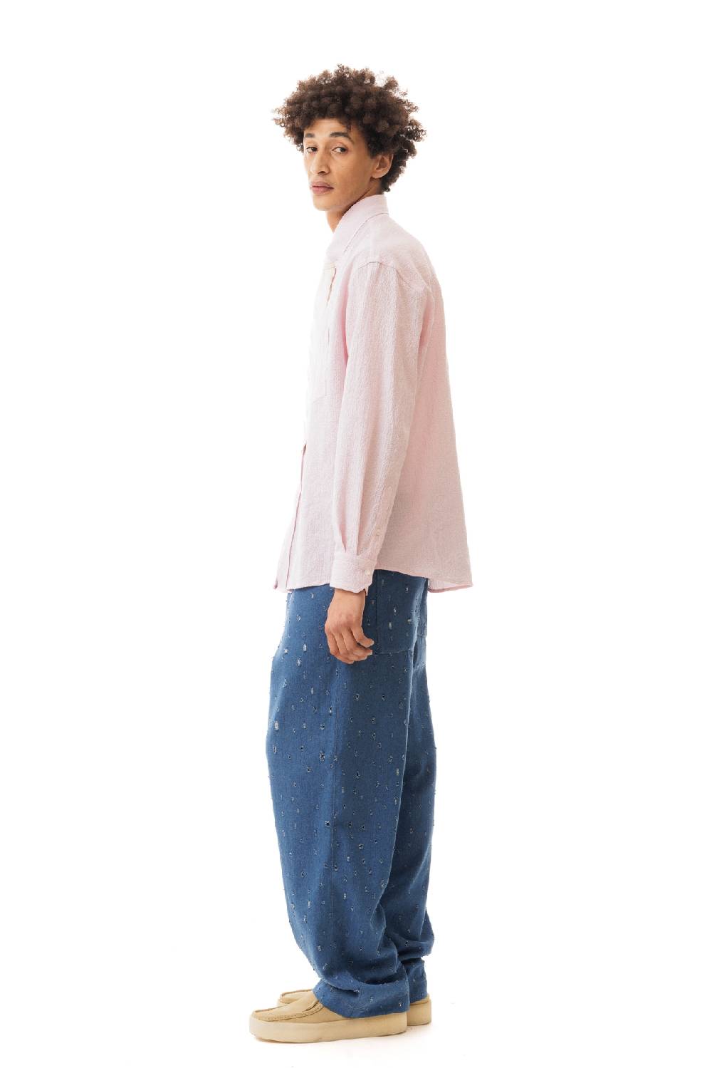 Lc23 Seersucker Shirt Pink Outlet