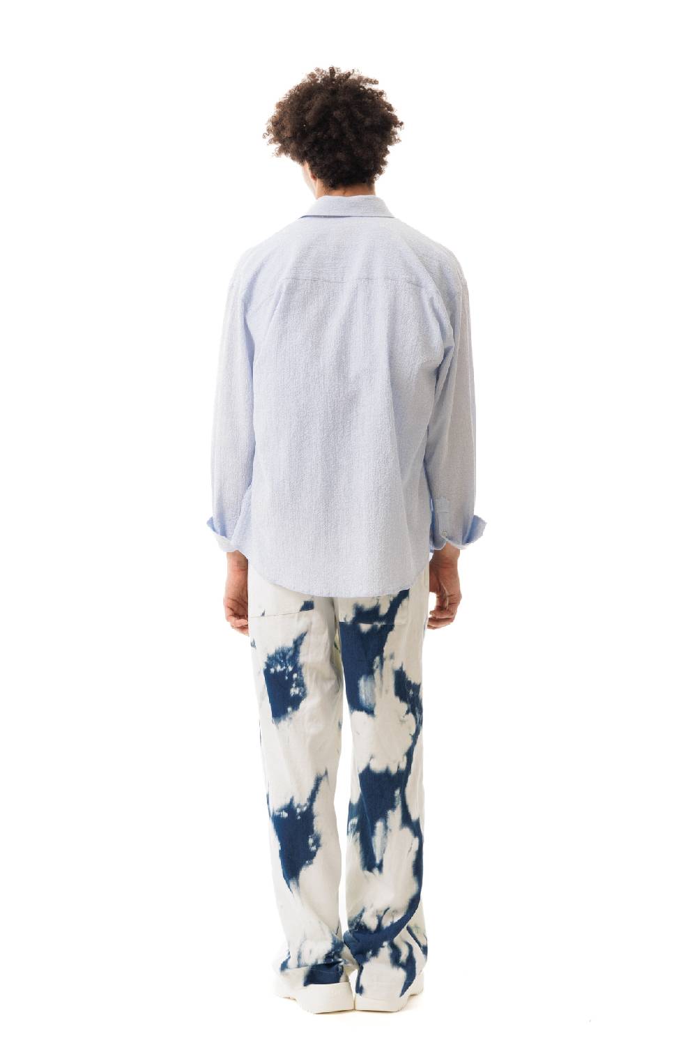 Lc23 Seersucker Shirt Blue In Vendita