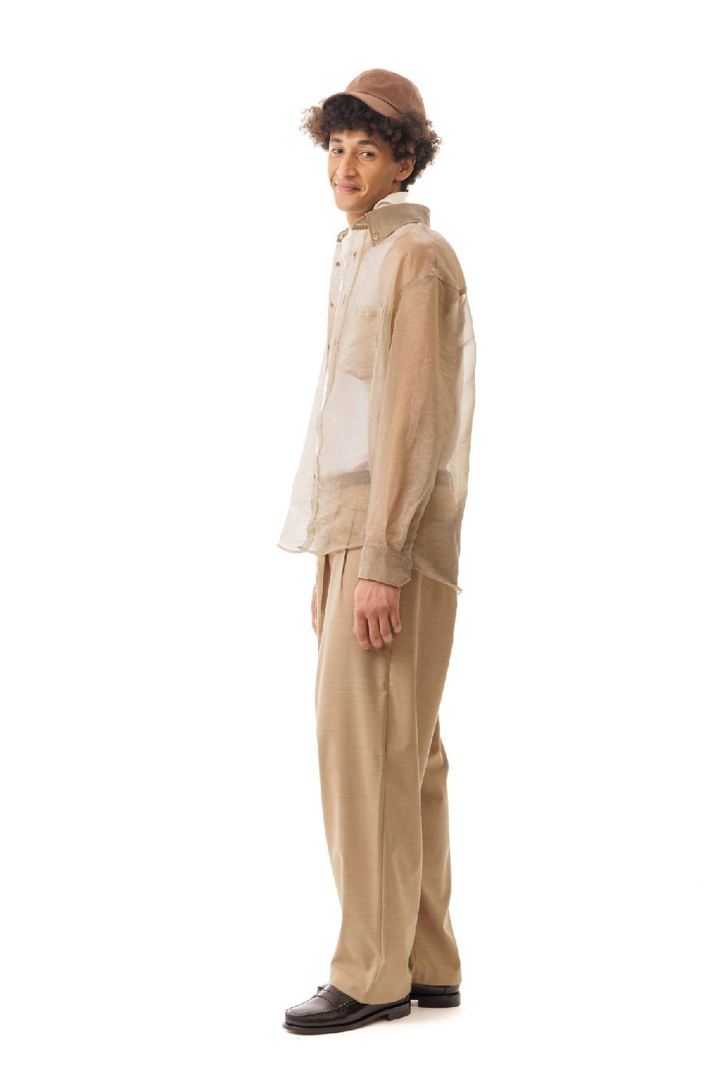 Lc23 Organza Nylon Shirt Beige Hotsell