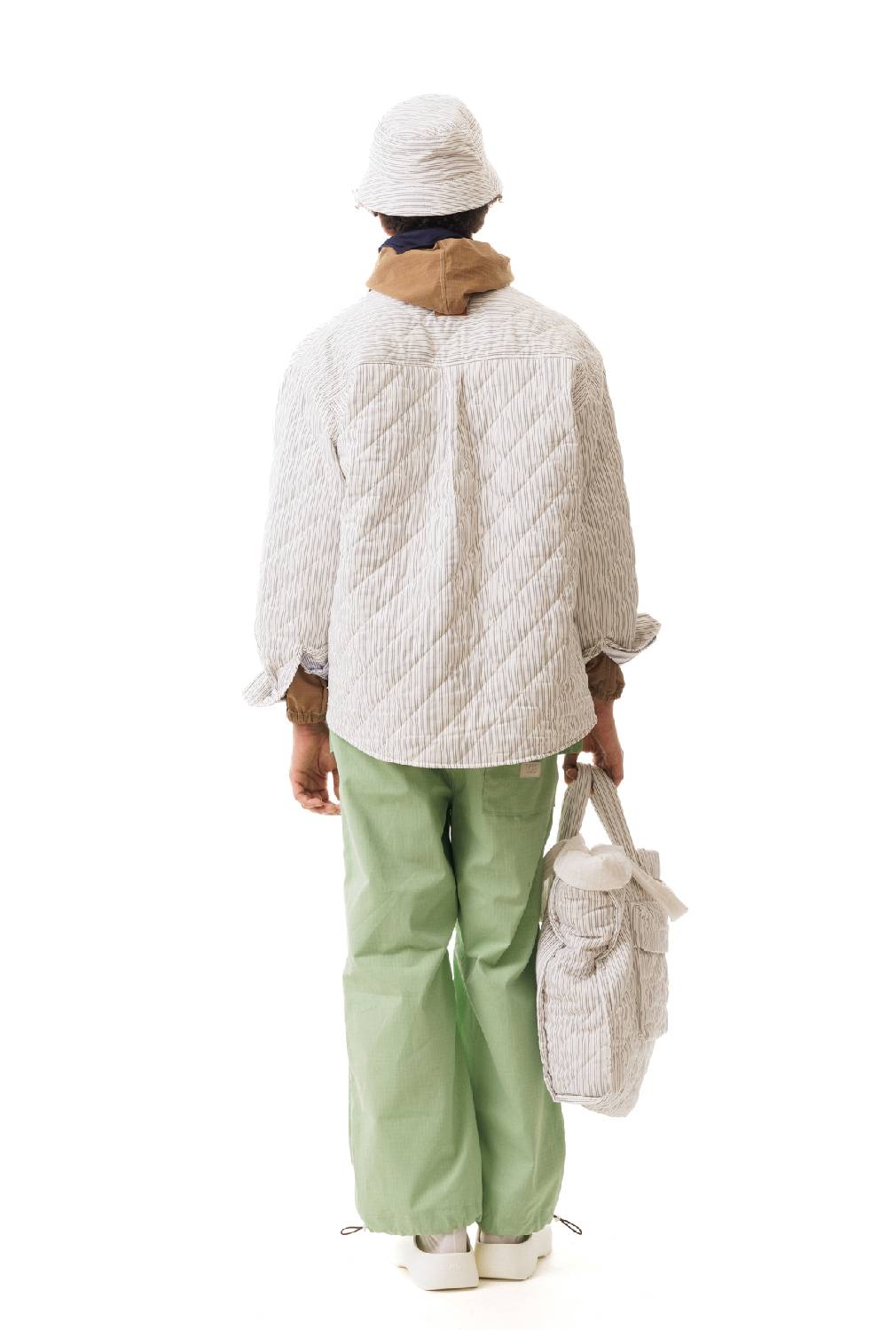 Lc23 Quilted Popeline Overshirt Cream-Black Saldi Di Fabbrica