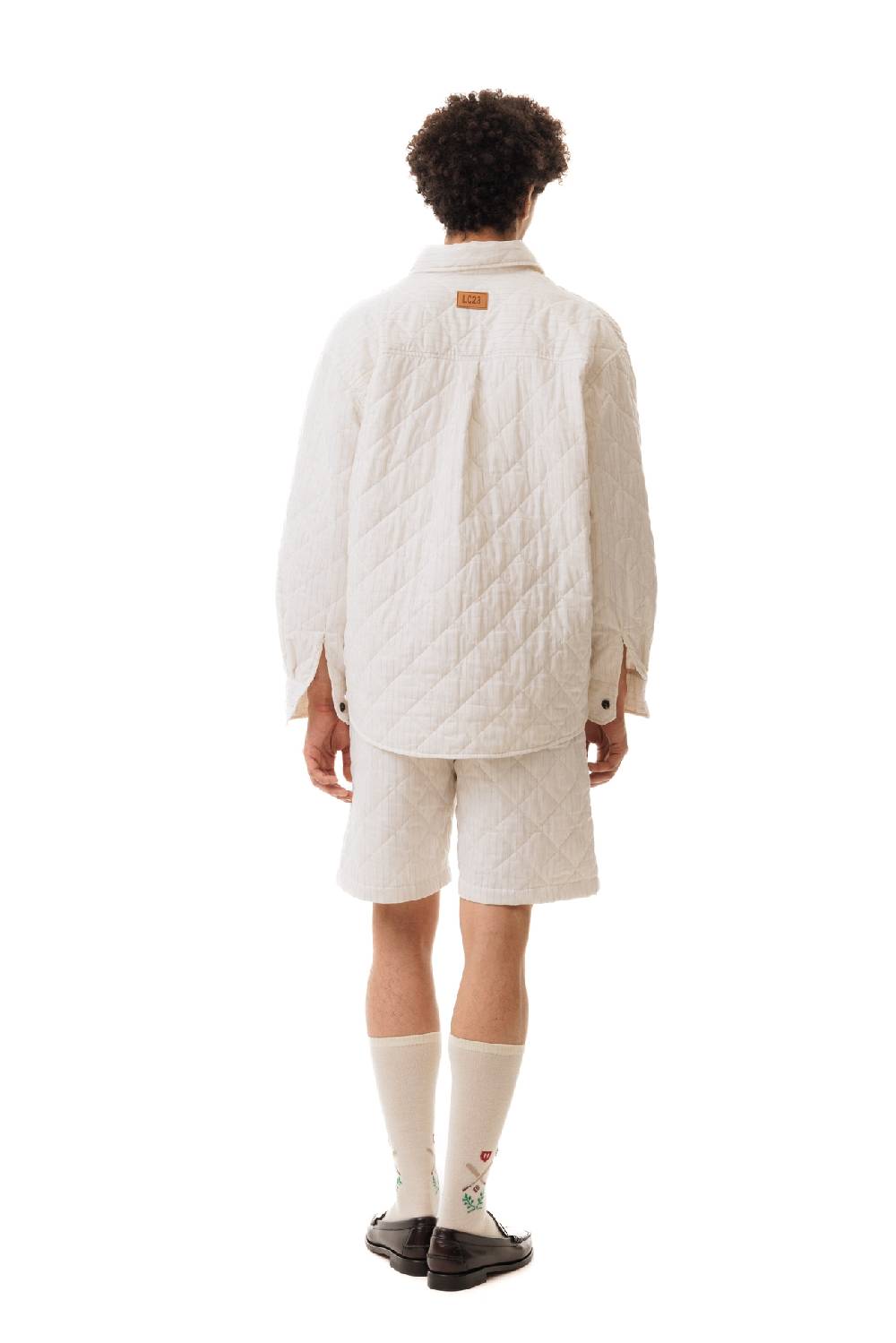 Lc23 Quilted Popeline Overshirt Cream In Saldo