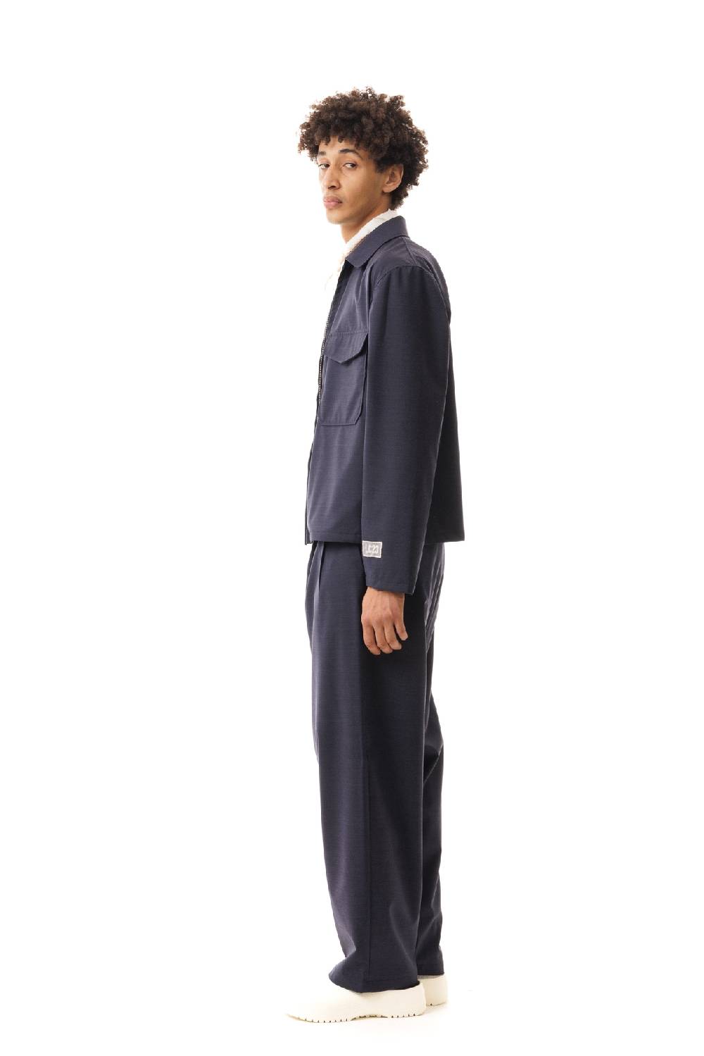 Lc23 Nylon-Wool Overshirt Navy Nuova
