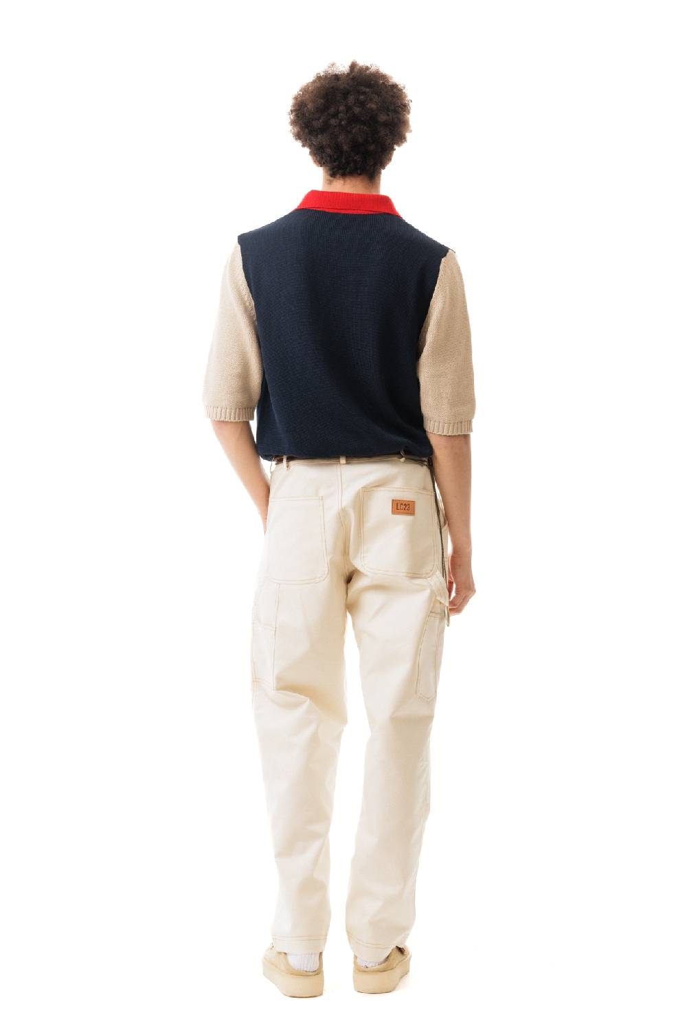 Lc23 Color Block Polo Sweater Navy Comprare a buon mercato