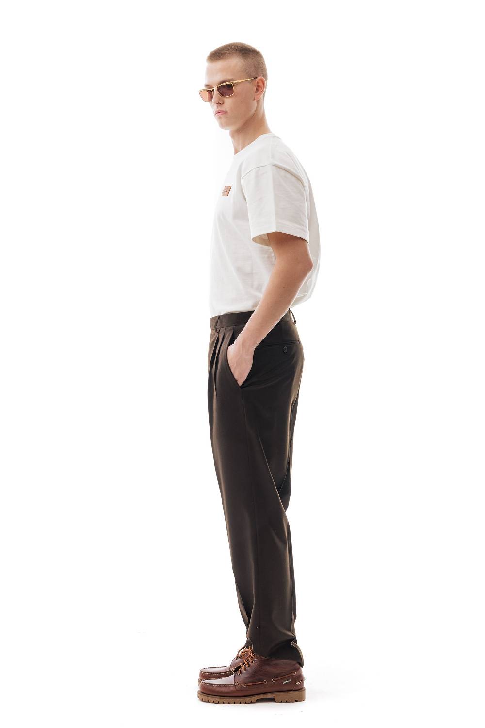 Lc23 Flannel Dark Brown Trousers Offerte speciali