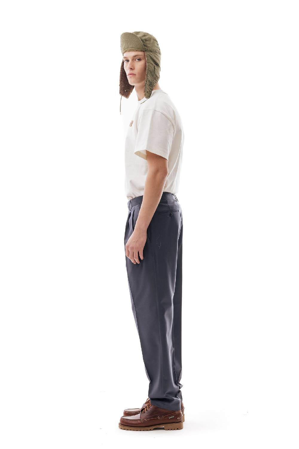 Lc23 Flannel Dark Grey Trousers Sconti VIP