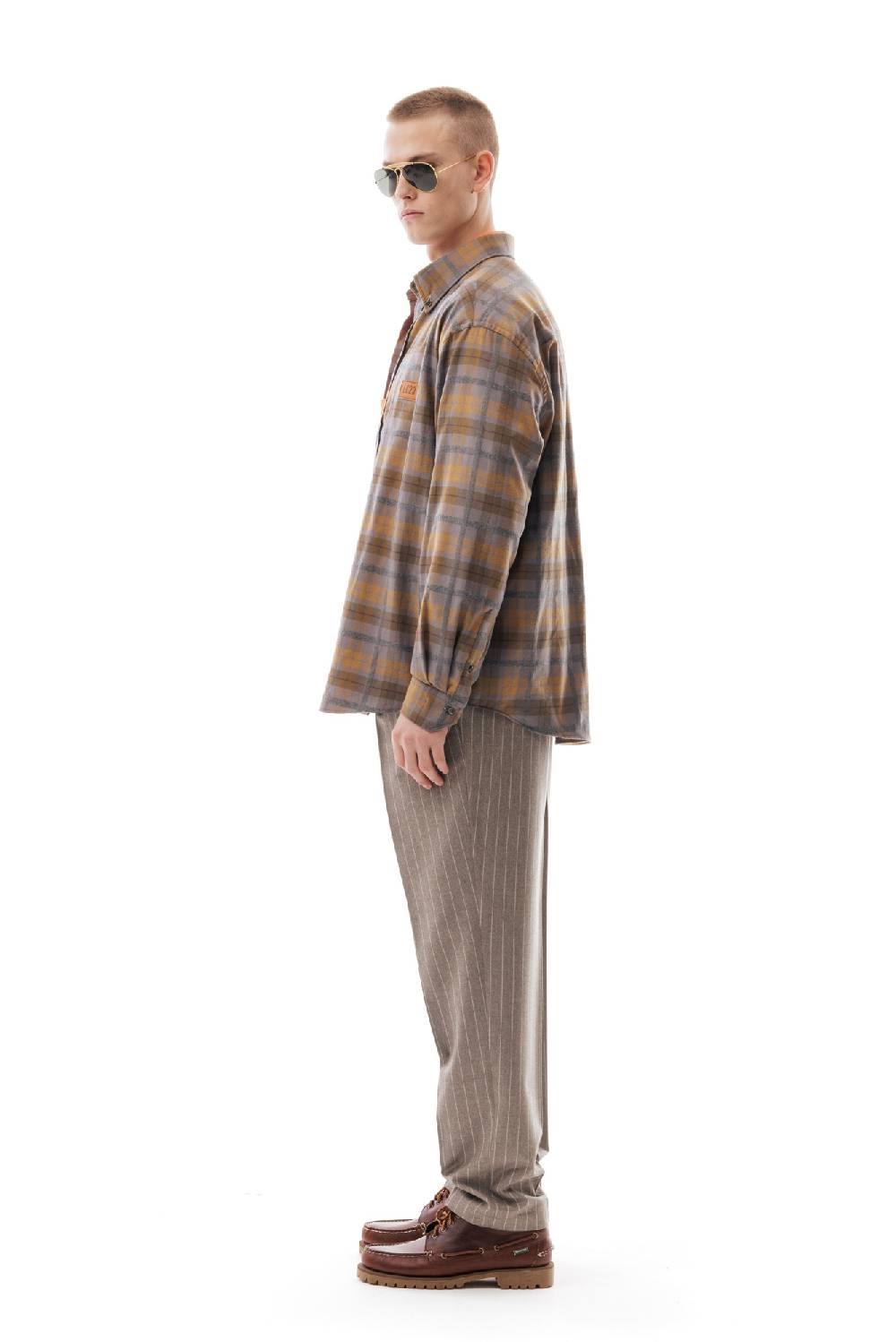 Lc23 Flannel Check Shirt Grey/Camel Nuovo
