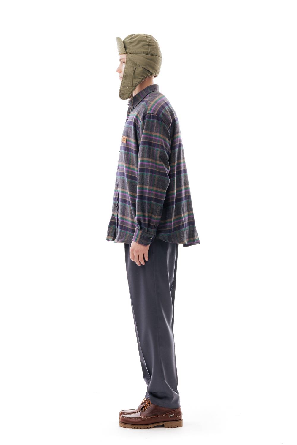 Lc23 Flannel Check Shirt Grey/Purple Promozione