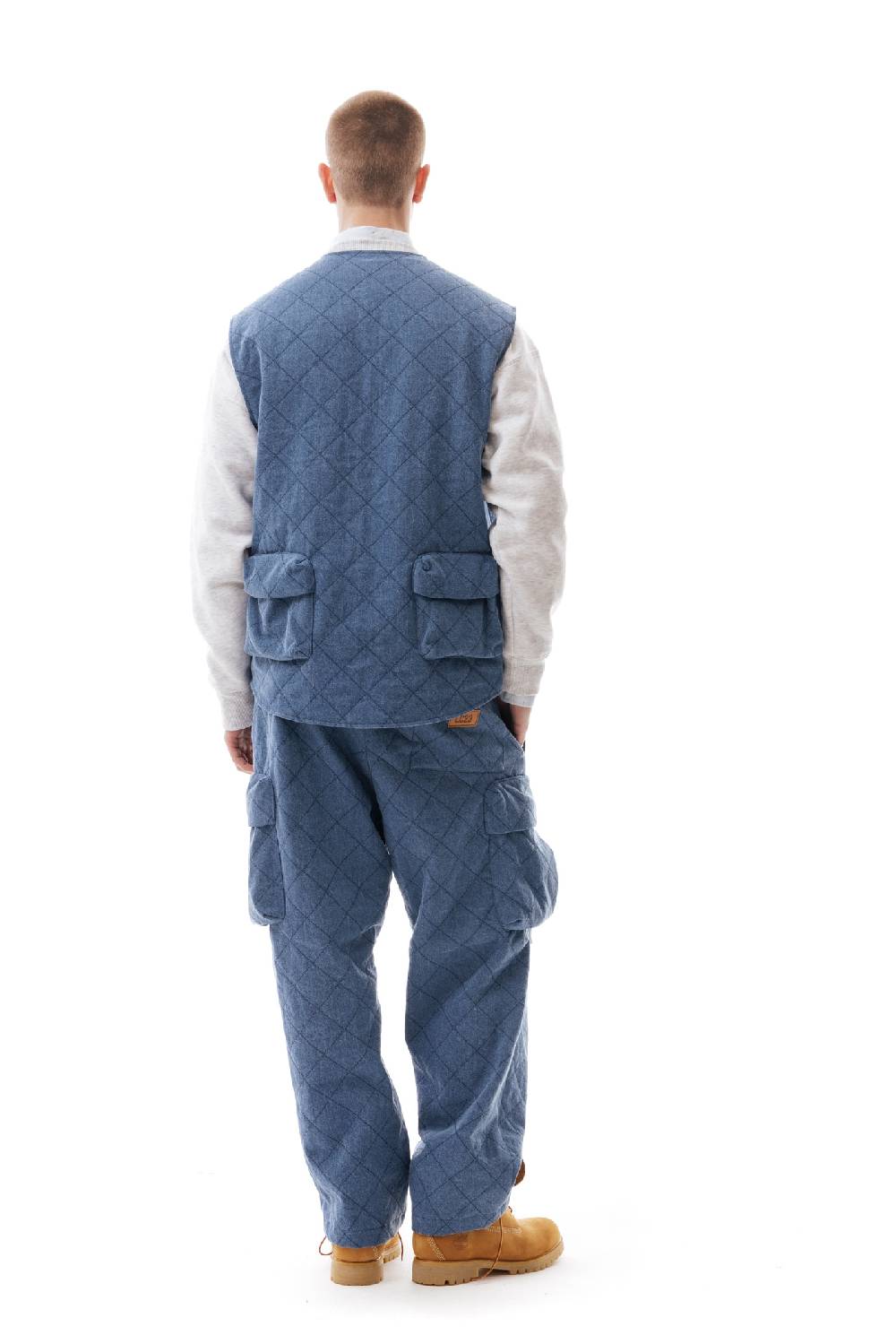 Lc23 Quilted Denim Multipocket Vest Soddisfazione Garantita