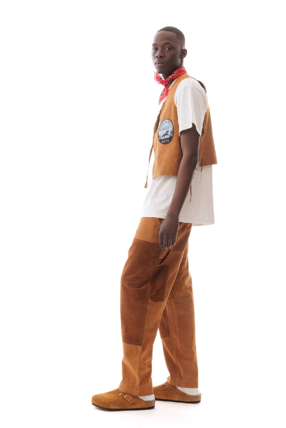 Lc23 Multipatch Suede Vest Camel Economico