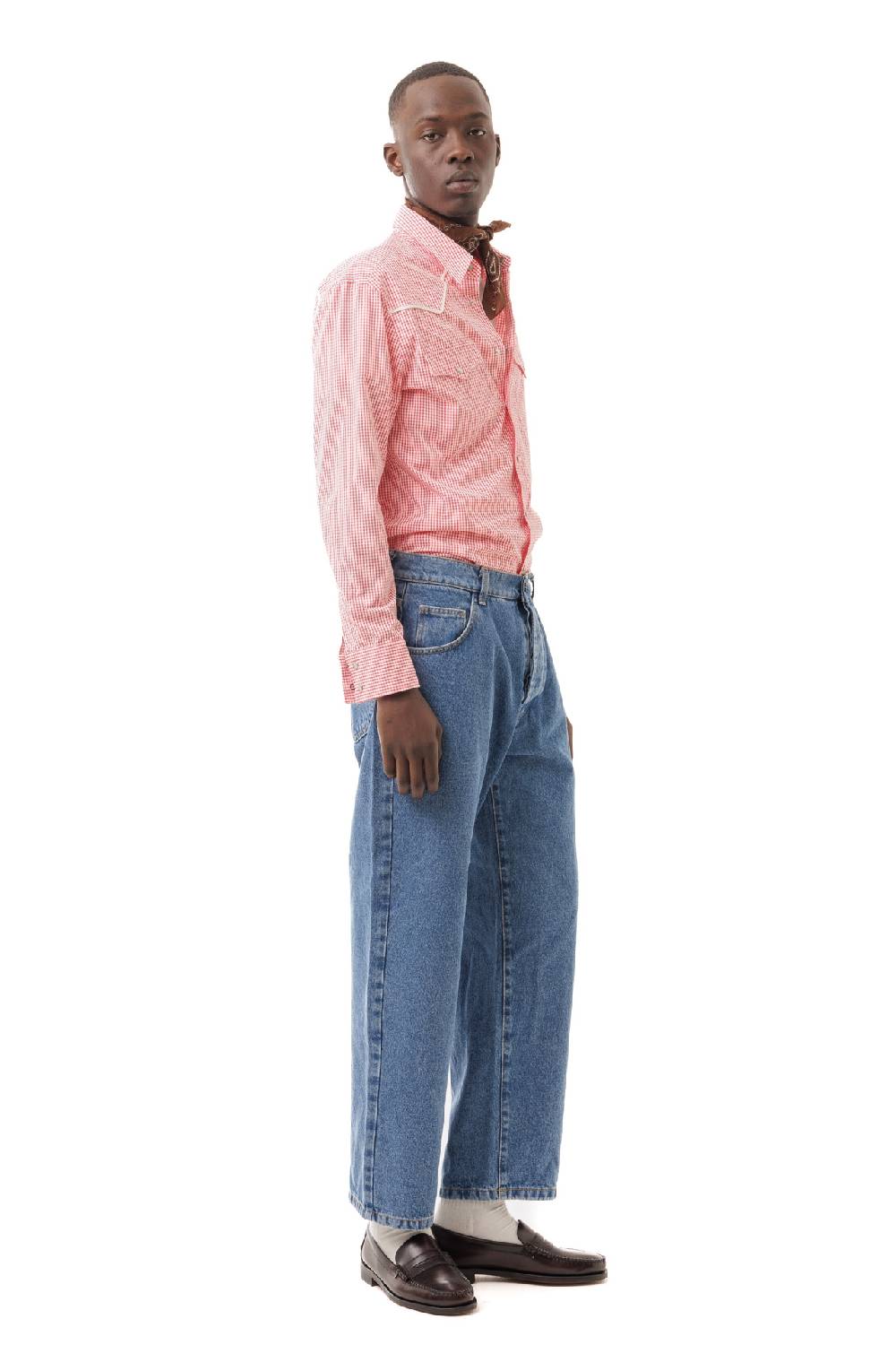 Lc23 Vichy Western Shirt Red Vendite Flash