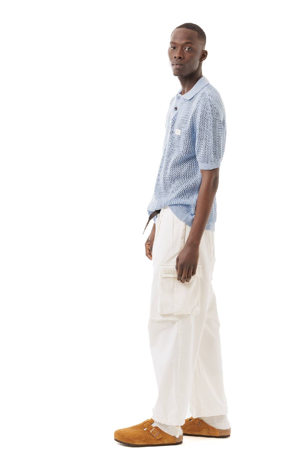 Lc23 Perforated Polo Pale Blue Flash Sale