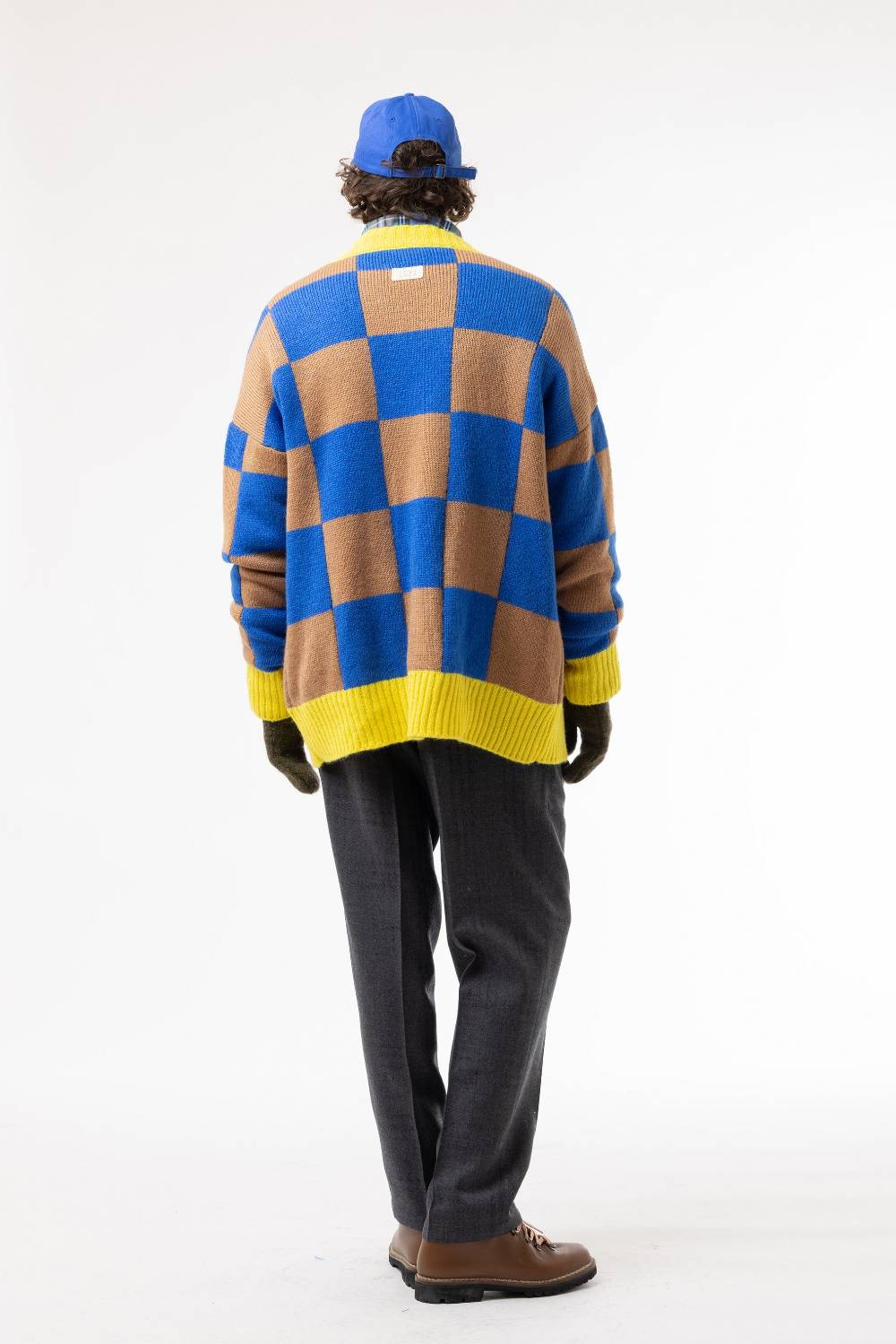 Lc23 Checkered Cardigan Camel/Blue/Yellow Latest fashion