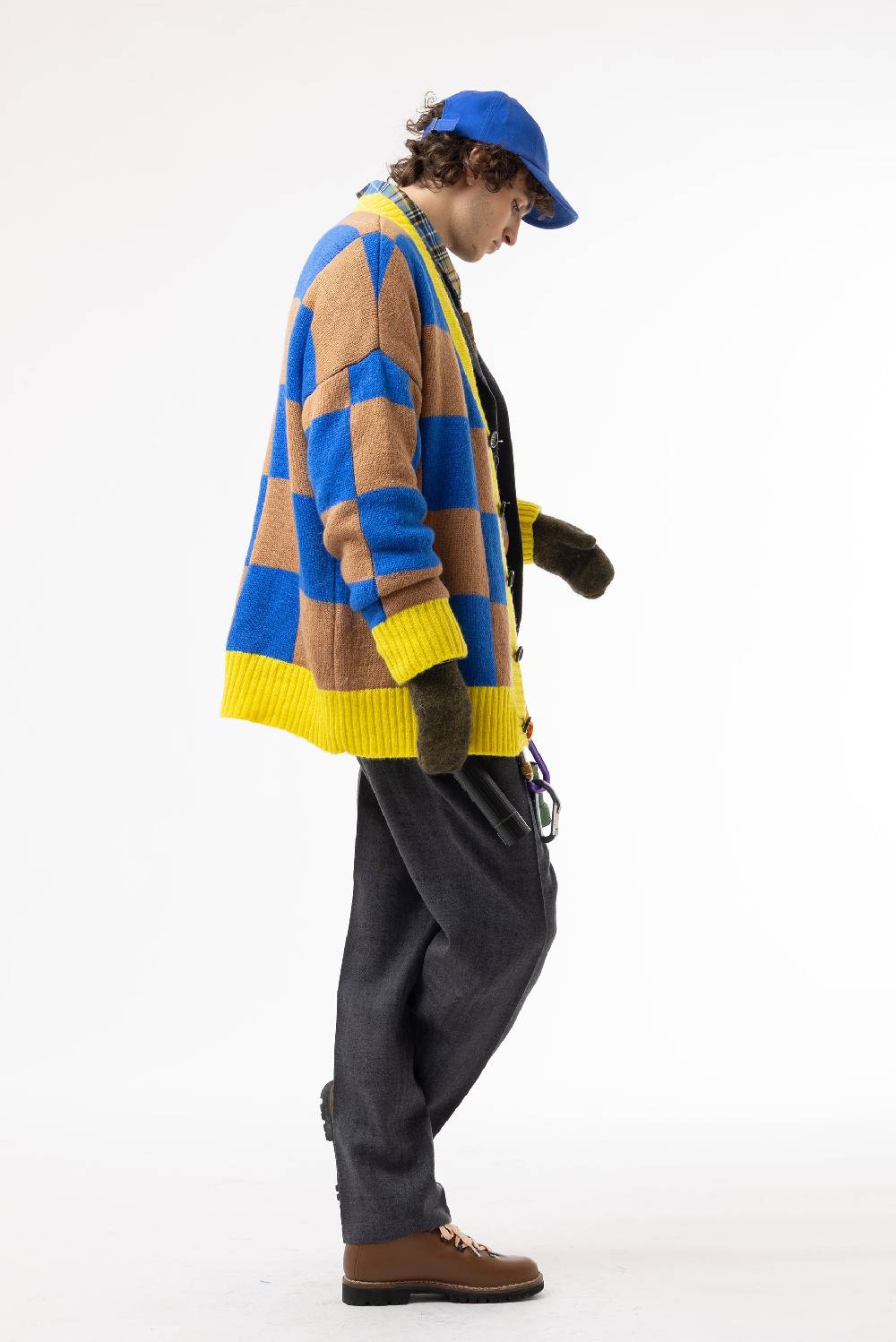 Lc23 Checkered Cardigan Camel/Blue/Yellow Latest fashion