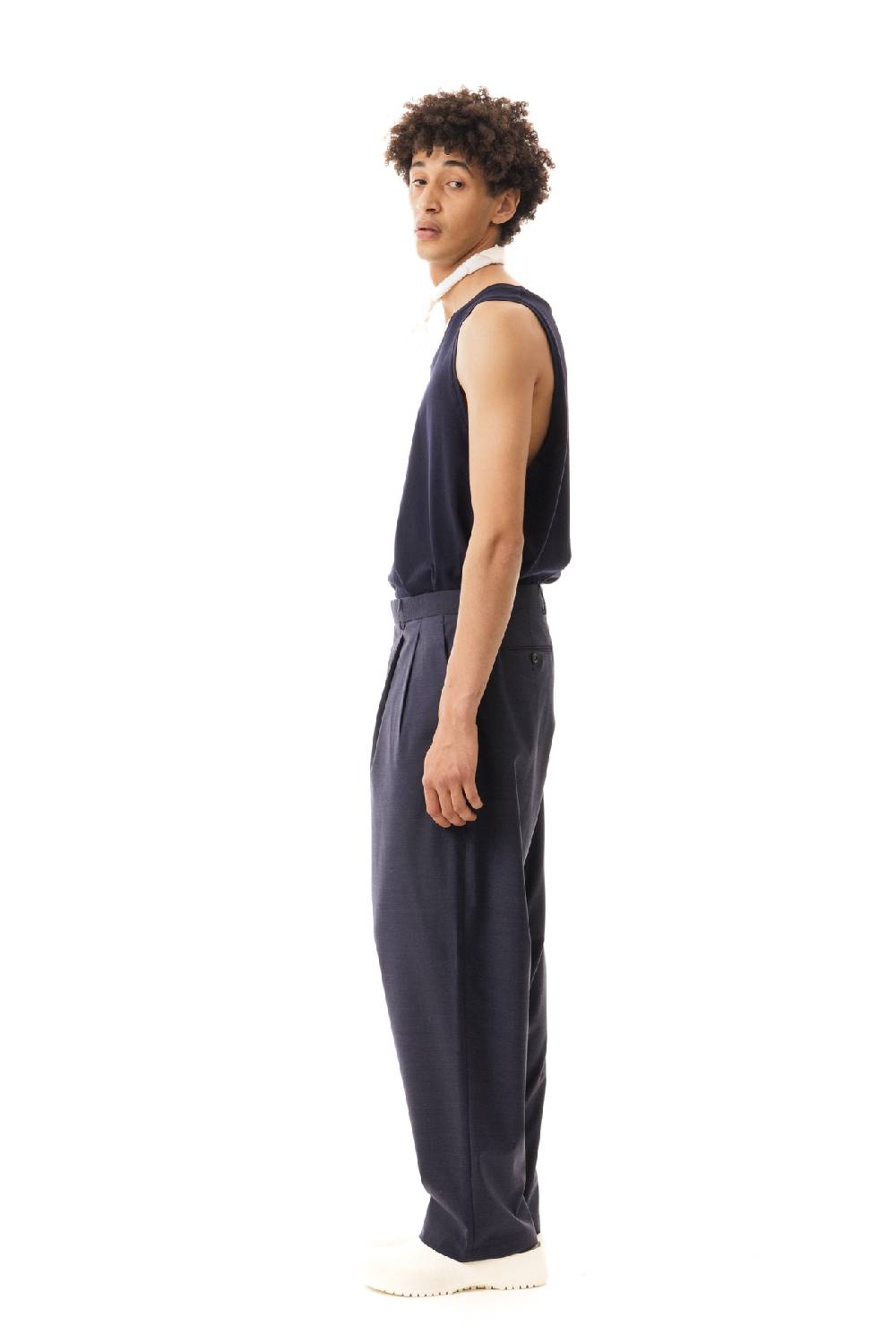Lc23 Nylon-Wool Trousers Navy Fino al 65% di sconto