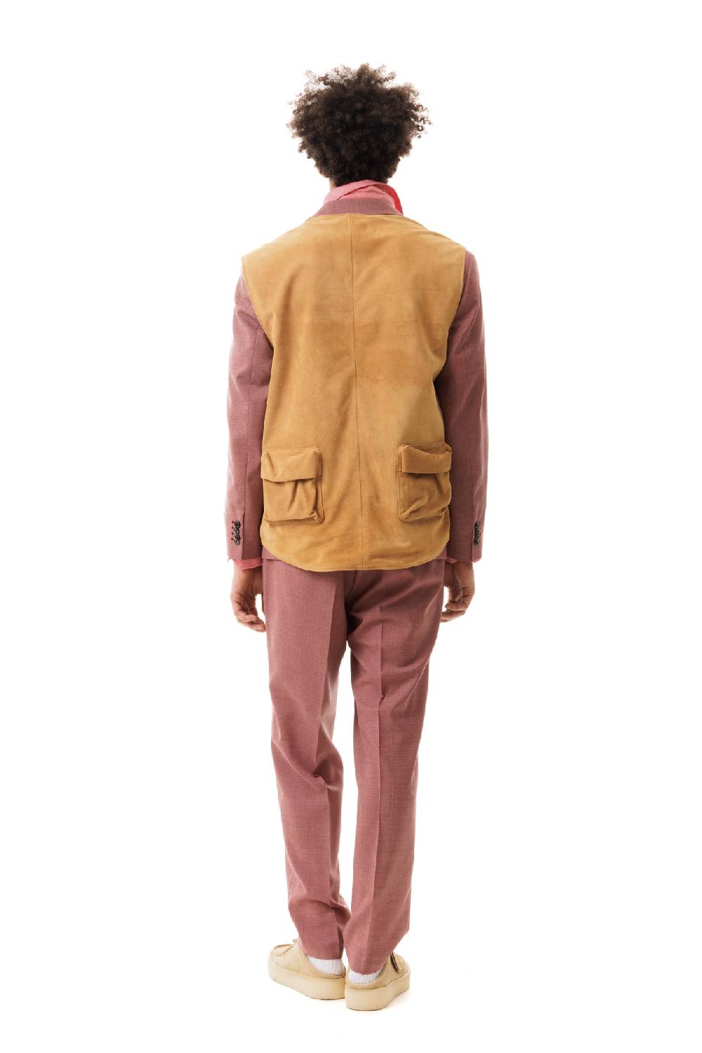 Lc23 Multipocket Suede Vest Camel Super sconto