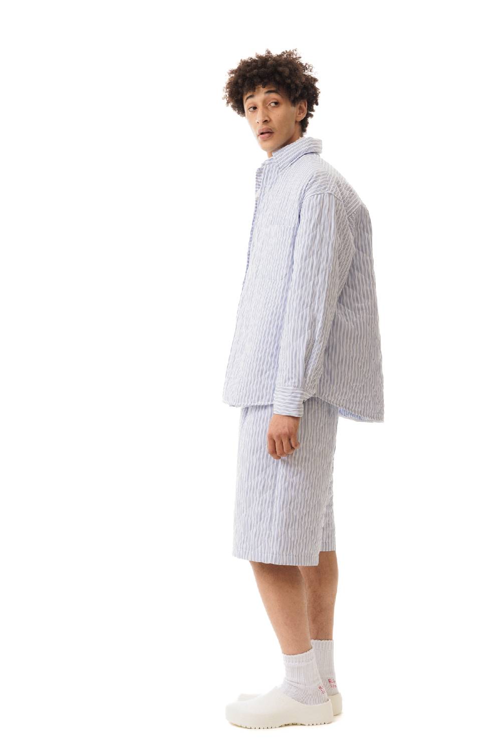 Lc23 Quilted Popeline Overshirt White-Blue Officina