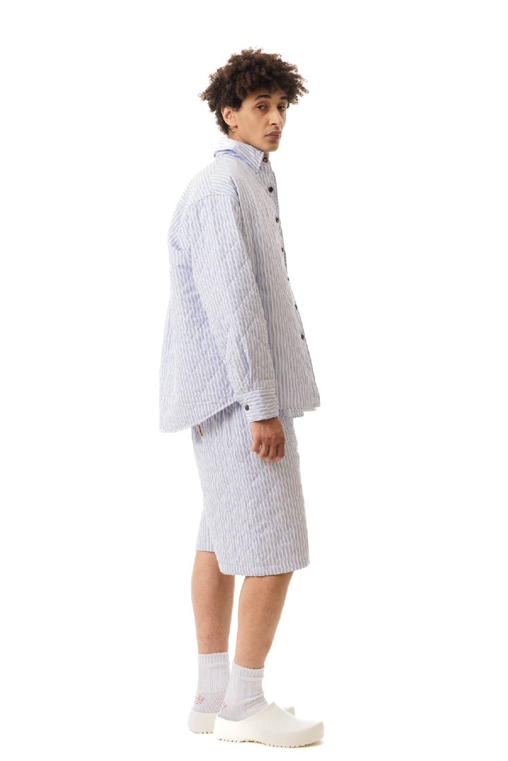 Lc23 Quilted Popeline Overshirt White-Blue Officina