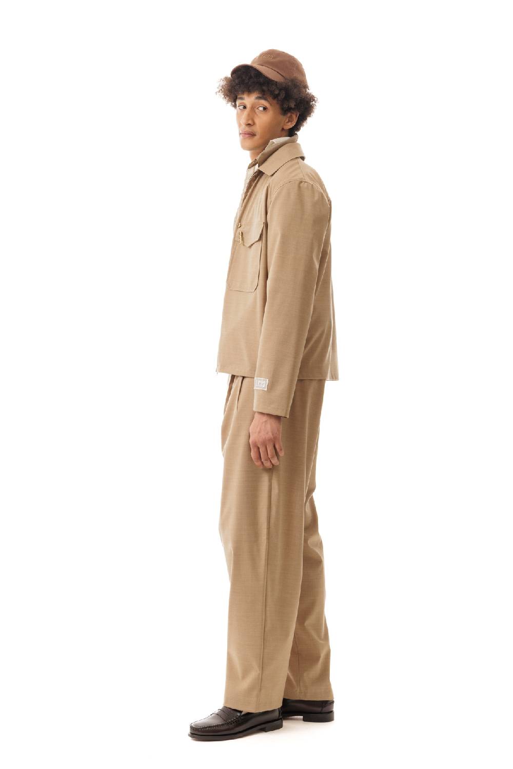 Lc23 Nylon-Wool Overshirt Camel Esporta salva