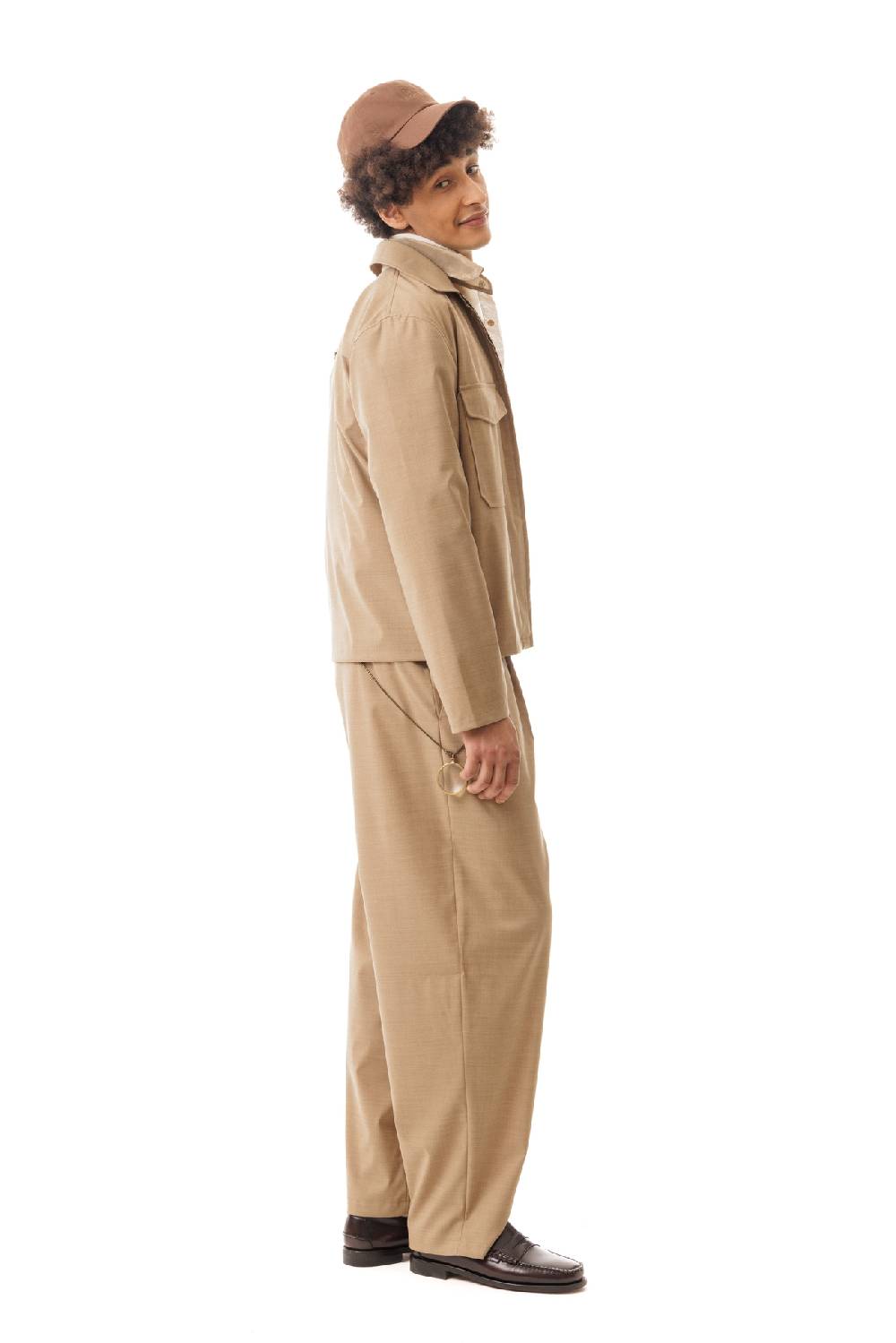 Lc23 Nylon-Wool Overshirt Camel Esporta salva