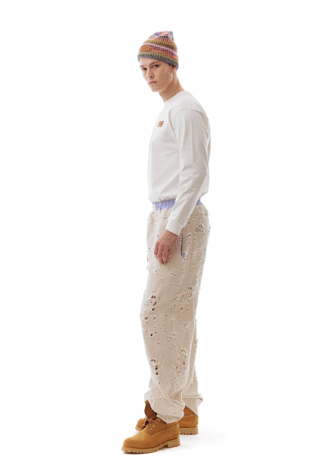 Lc23 Ripped Denim Pants Cream 2025