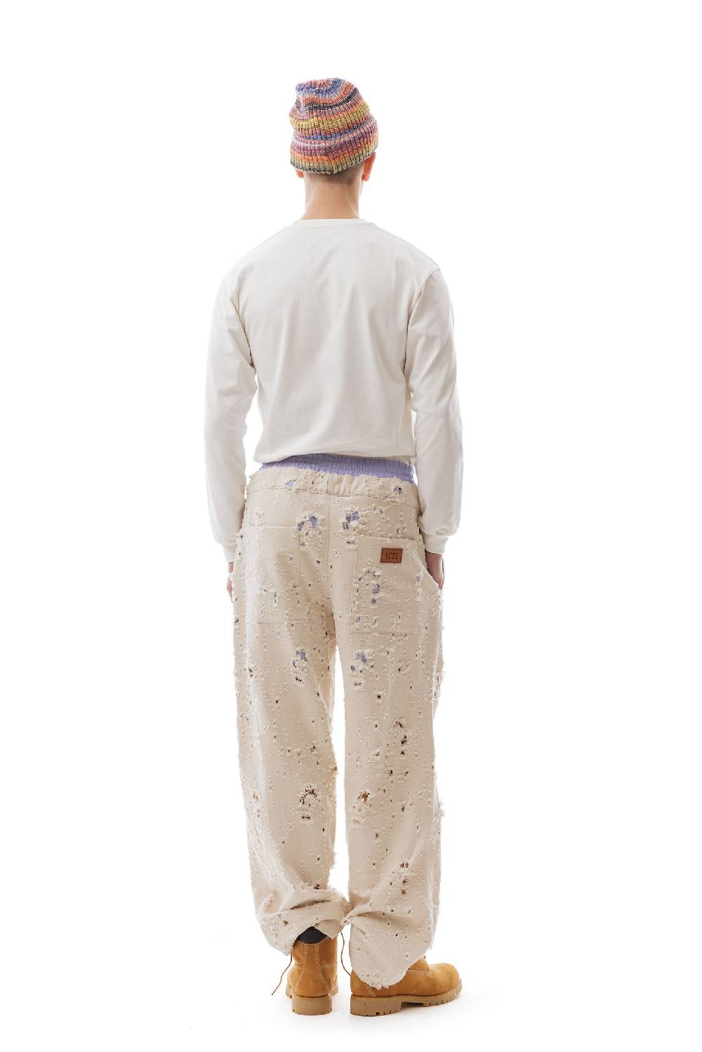 Lc23 Ripped Denim Pants Cream 2025