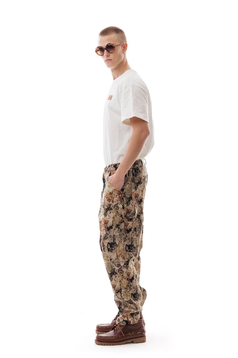 Lc23 Work Tapestry Cats Trousers Nuovo