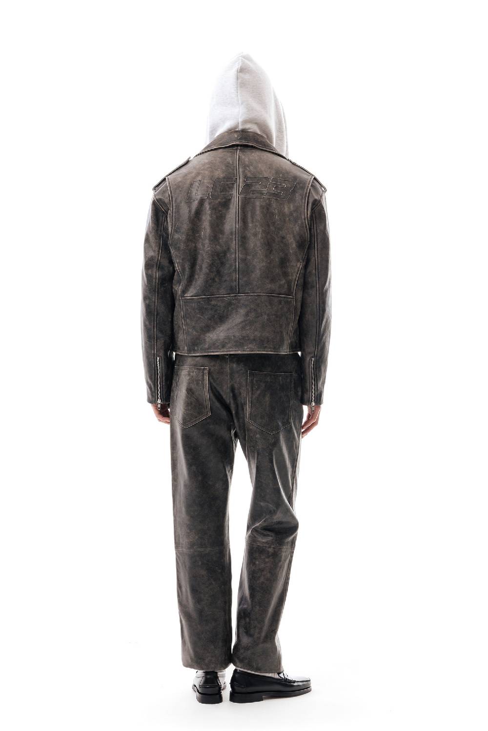 Lc23 Leather Biker Jacket Negozi Online