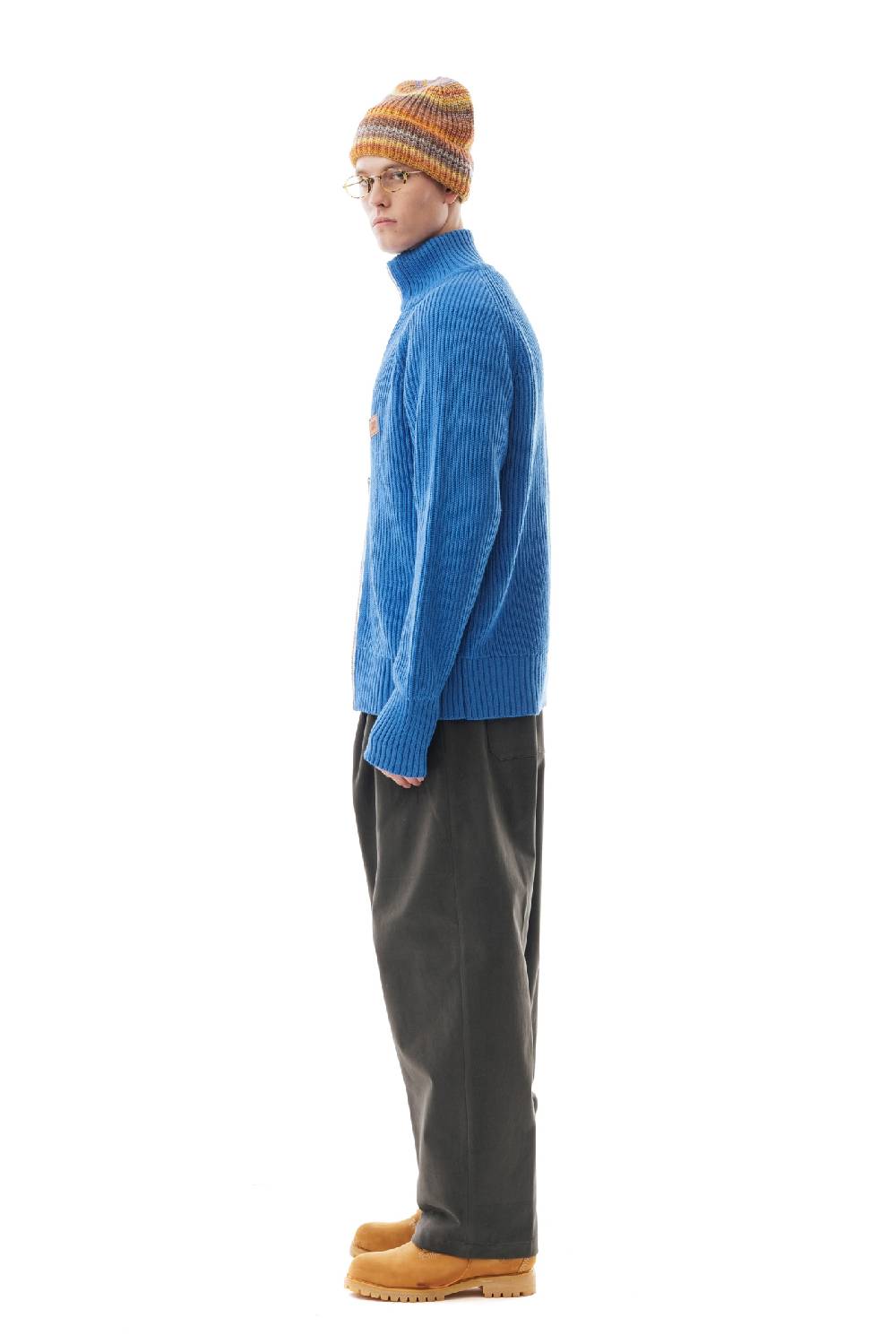 Lc23 English Knit Zip Sweater Blue Novità
