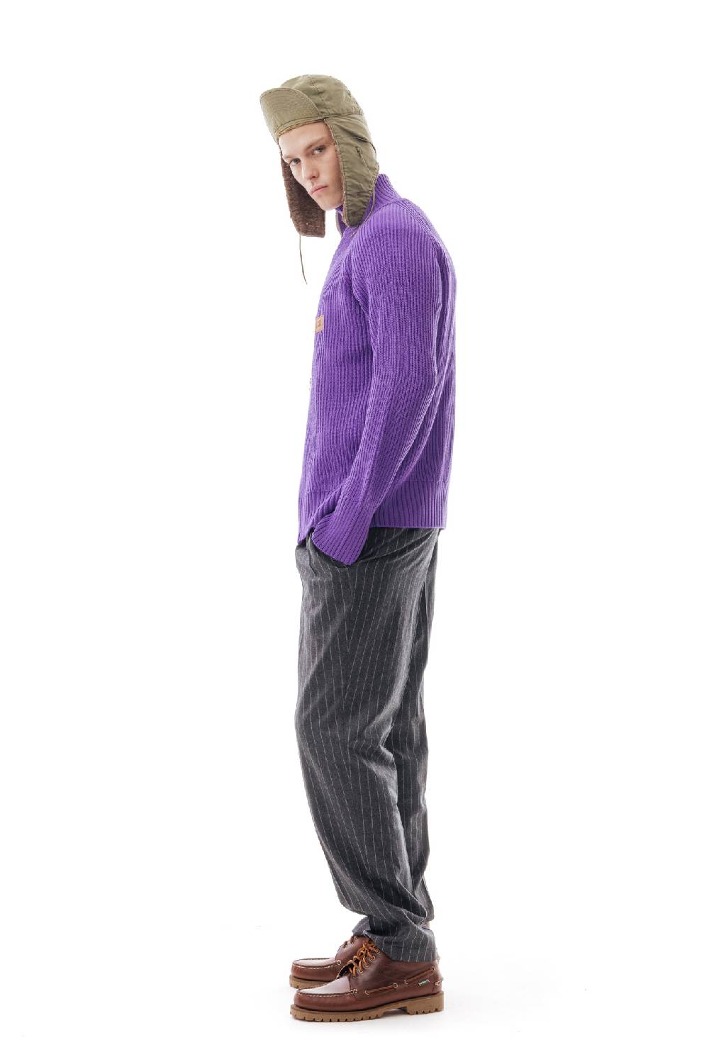 Lc23 English Knit Zip Sweater Purple Sconto