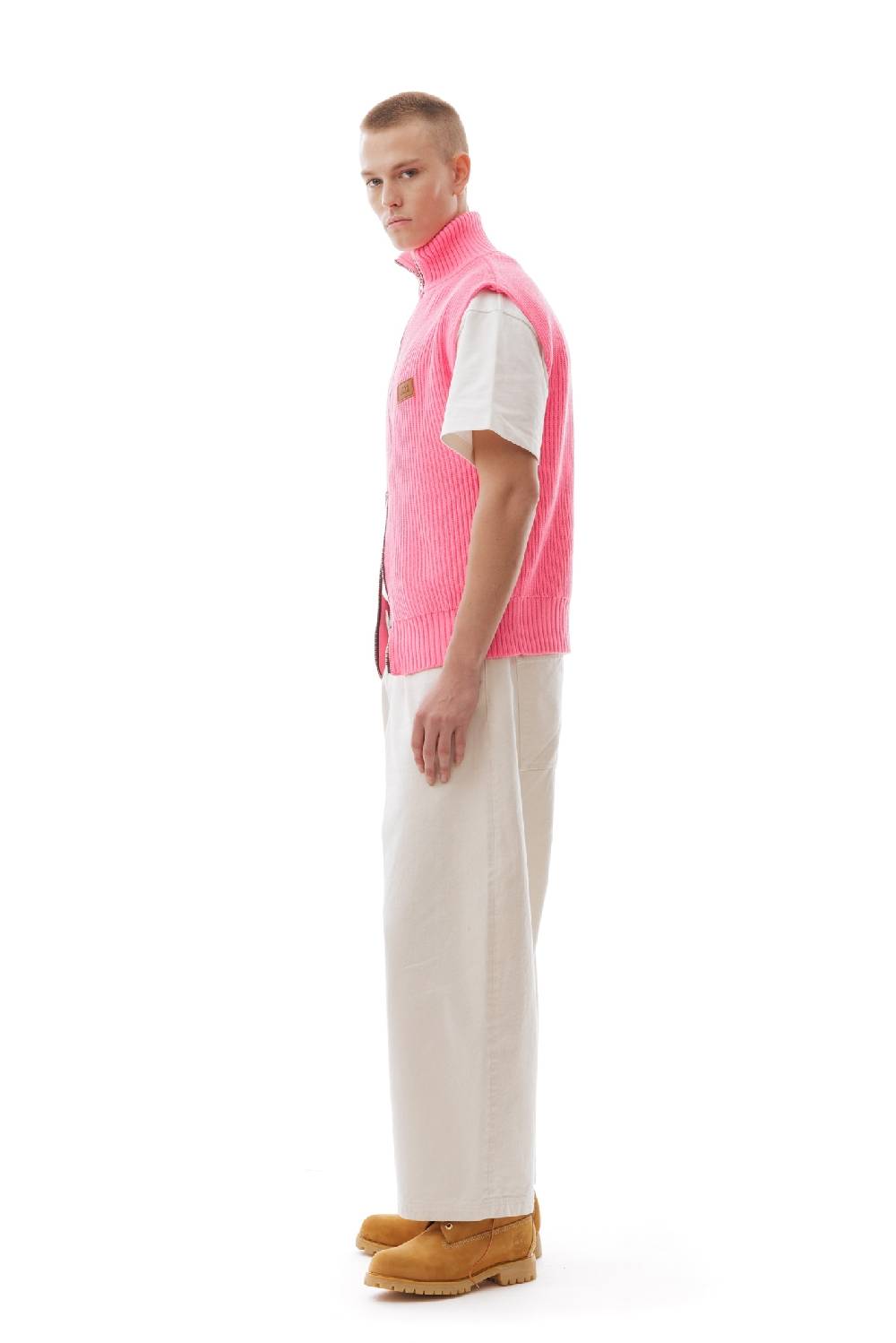 Lc23 English Knit Zip Vest Fluo Pink Online
