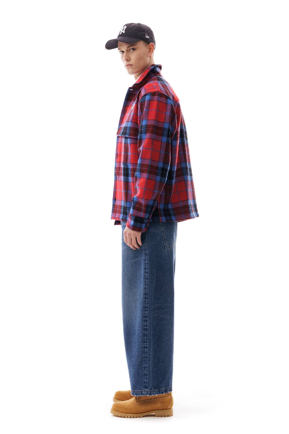Lc23 Shetland Check Overshirt Blue/Red Vendita Calda
