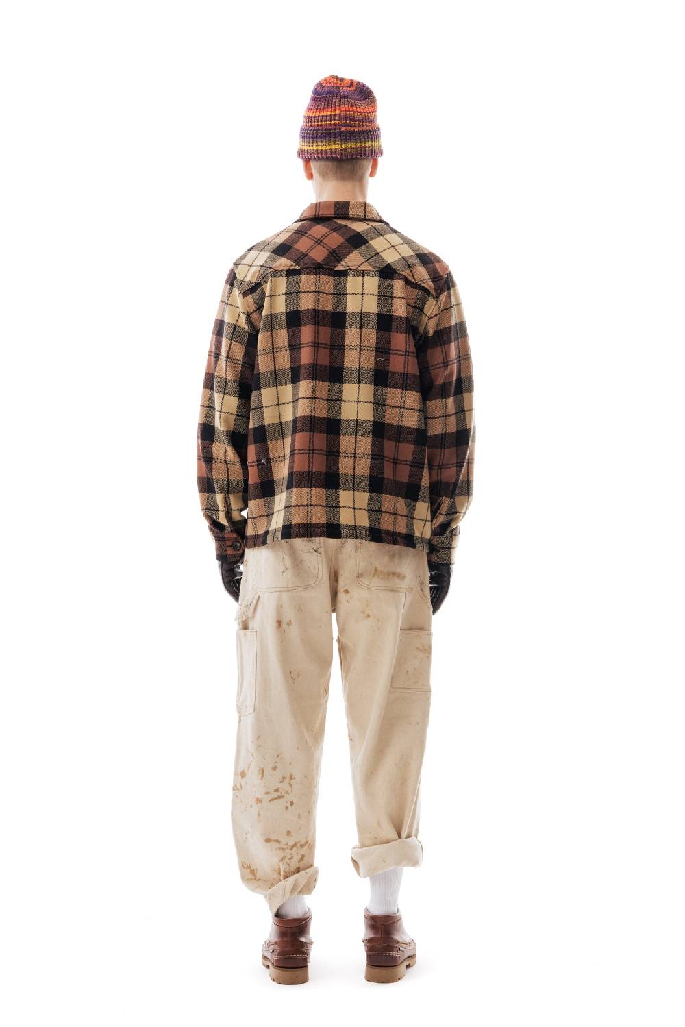 Lc23 Shetland Check Overshirt Beige/Black Vendita Economica