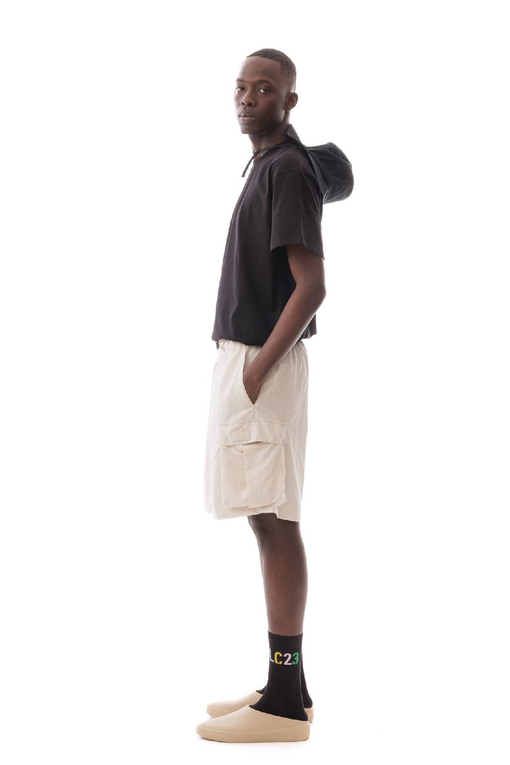 Lc23 Nylon Cargo Shorts White Offerta natalizia