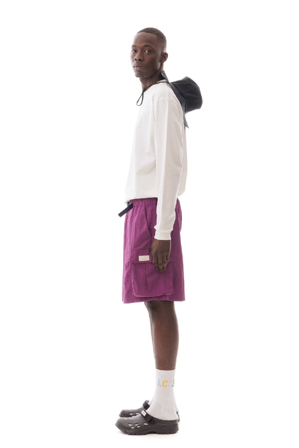 Lc23 Nylon Cargo Shorts Violet Offerta per la Festa della Mamma