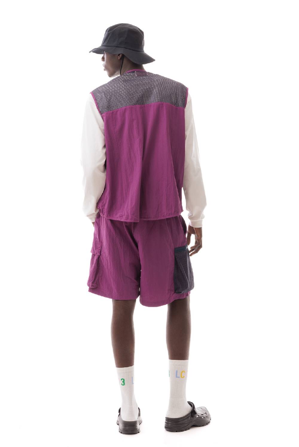 Lc23 Nylon Multipocket Vest Violet Grandi sconti