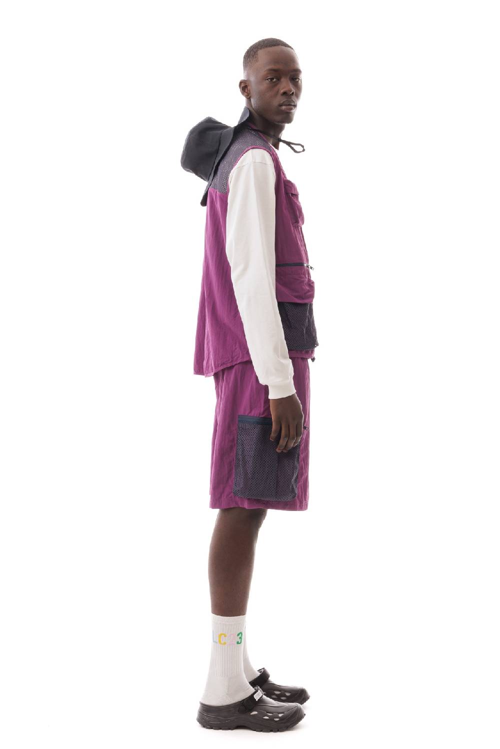 Lc23 Nylon Multipocket Vest Violet Grandi sconti
