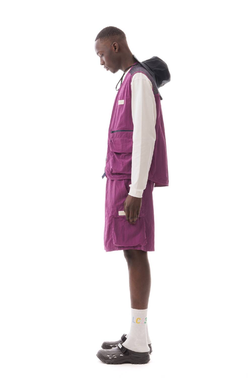Lc23 Nylon Multipocket Vest Violet Grandi sconti