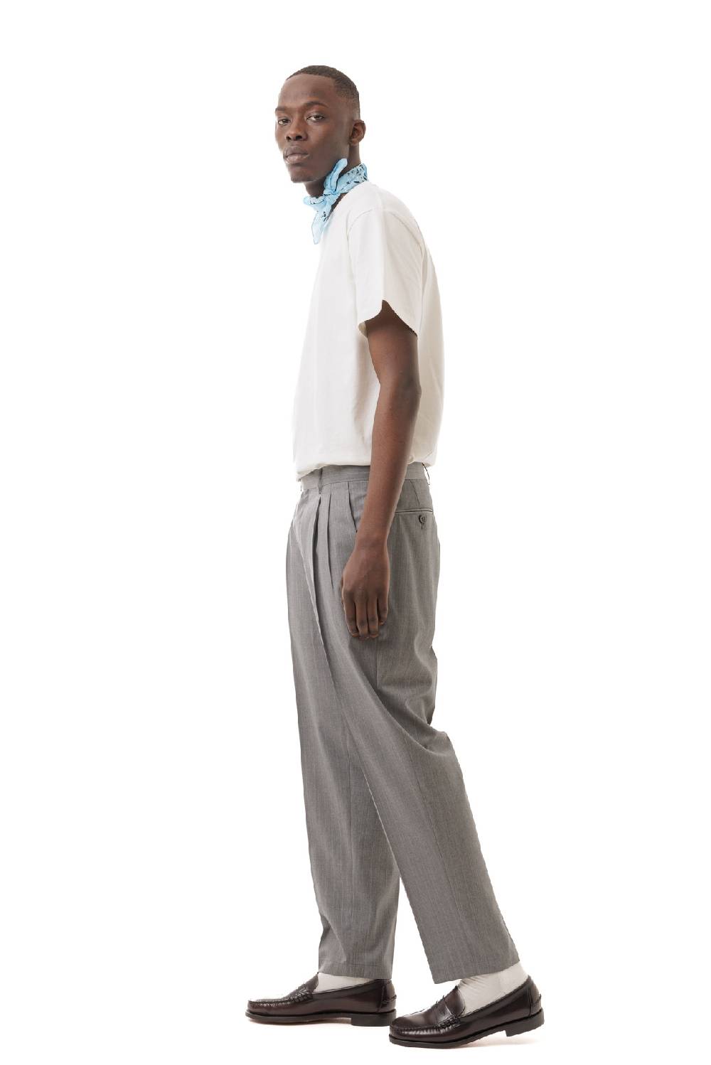 Lc23 Gessato Grey Trousers Liquidazione