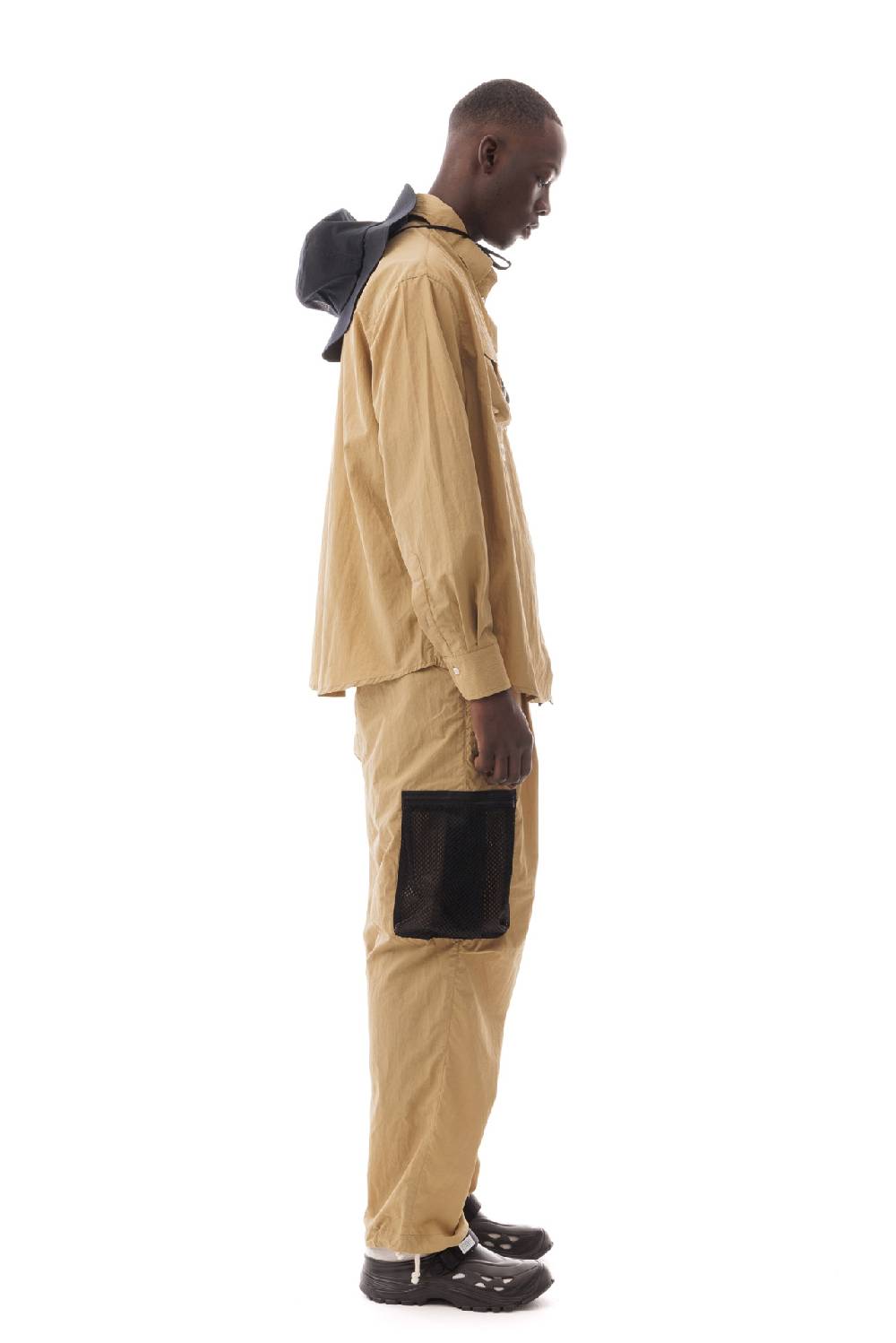 Lc23 Multipocket Nylon Shirt Camel Enormi risparmi