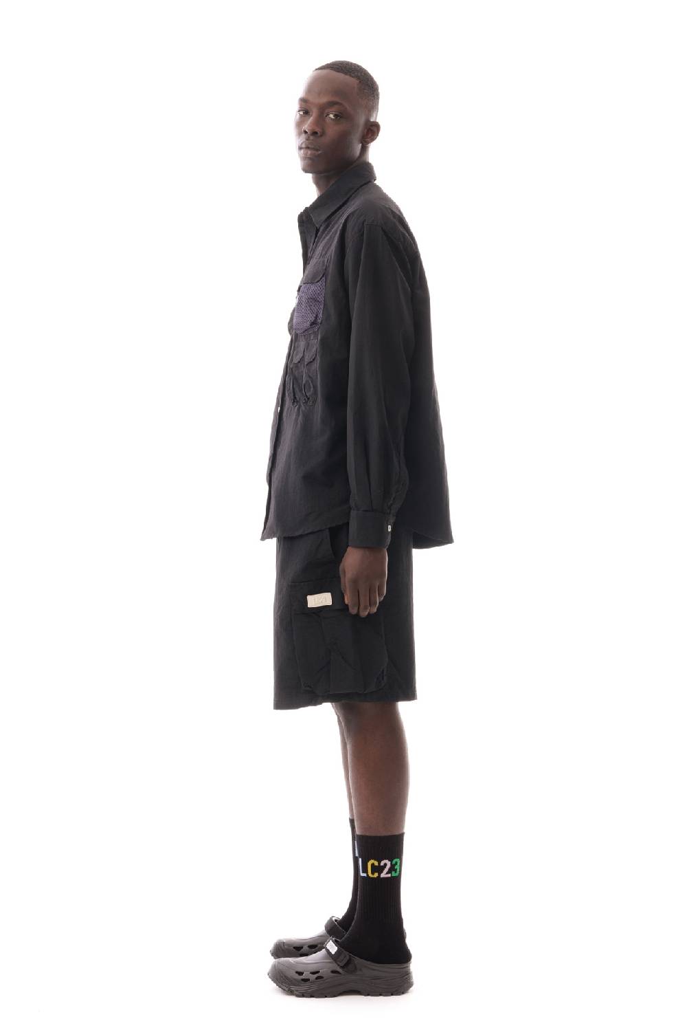 Lc23 Multipocket Nylon Shirt Black Sconti VIP